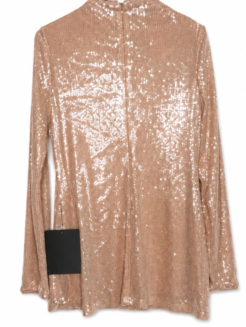 Lulus Rose Gold Sequin Mini Dress XL Long Sleeve Cocktail Holiday Party NWT - Picture 2 of 3